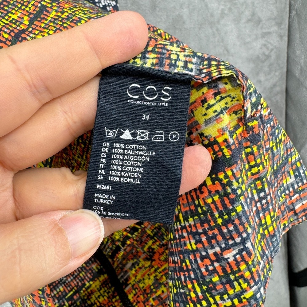 COS Community of Style Dress Womens 34 US 4 Bell Sleeve Abstract Sheath Full Zip - Picture 8 of 9